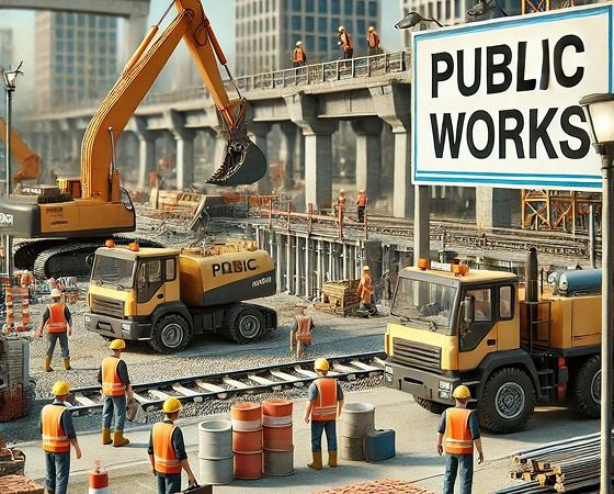 Illustrazione di Opere Pubbliche in costruzione